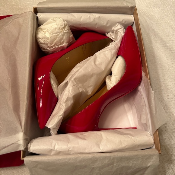 Christian Louboutin Kate Red Patent 100 mm Heels, Size 37 - Picture 14 of 14